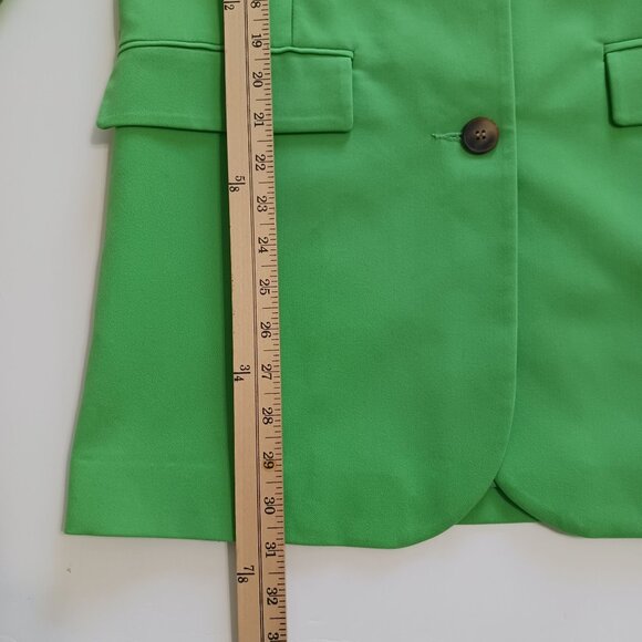 Topshop Green Longline Blazer Jacket Size 4 US Boardroom Chic Officecore Career - Picture 10 of 11